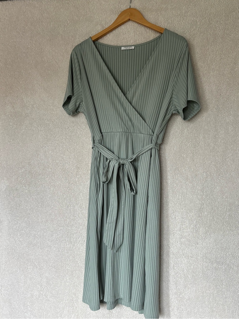 Sage Green Ekouaer Women Short Sleeve Maternity Nursing Dress  V Neck Nursing